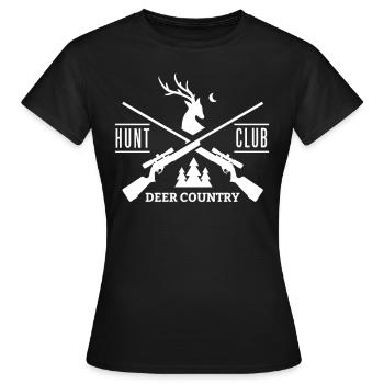 Hunt Club Deer Country Hunt Love Gift Idea - Frauen T-Shirt - Schwarz - Vorne - AI Model Female 172 dark (172cm)