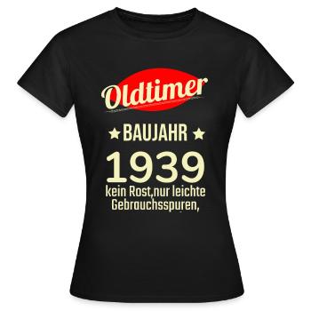 Oldtimer built in 1939 No rust Easily used - Women's T-Shirt - black - Front - AI Model Female 172 dark (172cm)