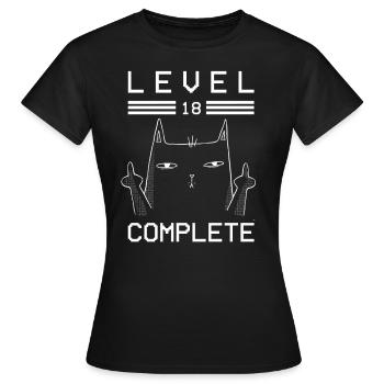Enfants Niveau 18 ans t-shirt d’anniversaire Gamer - T-shirt Femme - noir - Devant - AI Model Female 172 dark (172cm)