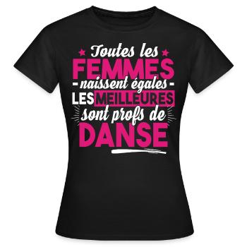 Prof Professeur Danse Métier Humour Cadeau - T-shirt Femme - noir - Devant - AI Model Female 172 dark (172cm)