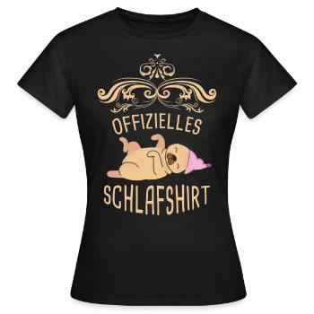 Mops Offizielles Schlafshirt Hund - Frauen T-Shirt - Schwarz - Vorne - AI Model Female 172 dark (172cm)
