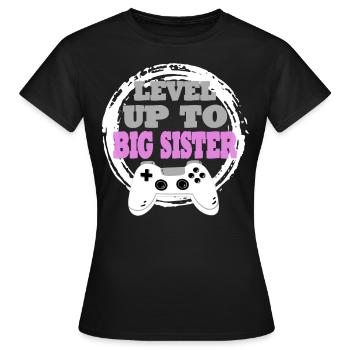 Sister Gaming Retro Gift Idea - Women's T-Shirt - black - Front - AI Model Female 172 dark (172cm)