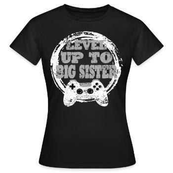 Sister Gaming Retro Gift Idea - Women's T-Shirt - black - Front - AI Model Female 172 dark (172cm)