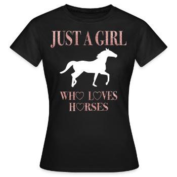 Pferd Reiten Reitverein Geschenkidee - Frauen T-Shirt - Schwarz - Vorne - AI Model Female 172 dark (172cm)