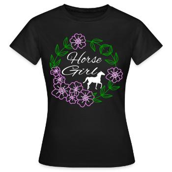Pferd Reiten Reitverein Geschenkidee - Frauen T-Shirt - Schwarz - Vorne - AI Model Female 172 dark (172cm)