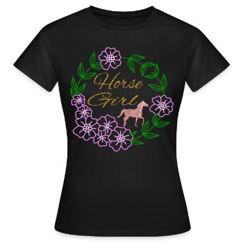 Idée cadeau Club d’équitation - T-shirt Femme - noir - Devant - AI Model Female 172 dark (172cm)