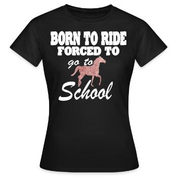 Pferd Reiten Reitverein Geschenkidee - Frauen T-Shirt - Schwarz - Vorne - AI Model Female 172 dark (172cm)