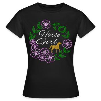 Pferd Reiten Reitverein Geschenkidee - Frauen T-Shirt - Schwarz - Vorne - AI Model Female 172 dark (172cm)