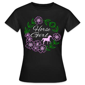 Idée cadeau Club d’équitation - T-shirt Femme - noir - Devant - AI Model Female 172 dark (172cm)