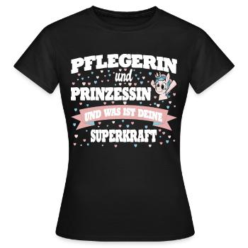 Pflegerin Altenpflege Nurse Geschenkidee - Frauen T-Shirt - Schwarz - Vorne - AI Model Female 172 dark (172cm)