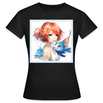 Anime Girl Japanese Aesthetic Anime Gift - Women's T-Shirt - black - Front - AI Model Female 172 dark (172cm)