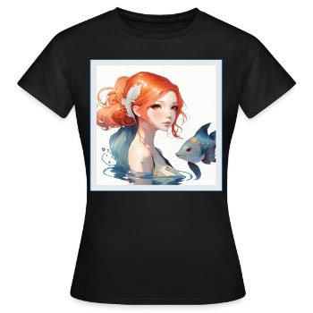 Anime Girl Japanese Aesthetic Anime Gift - Women's T-Shirt - black - Front - AI Model Female 172 dark (172cm)