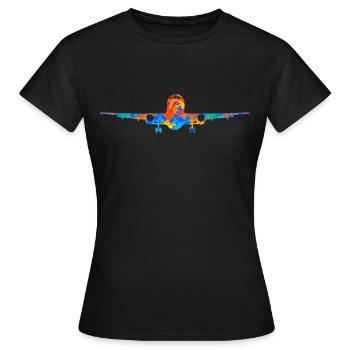 Airplane Airplane Gift - Women's T-Shirt - black - Front - AI Model Female 172 dark (172cm)