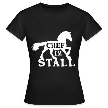 Boss in the stable horse - Women's T-Shirt - black - Front - AI Model Female 172 dark (172cm)
