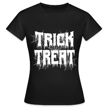 trick treat, Halloween. - T-shirt Femme - noir - Devant - AI Model Female 172 dark (172cm)