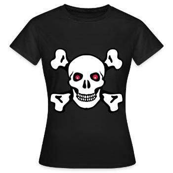 Piratenflagge Totenkopf - Frauen T-Shirt - Schwarz - Vorne - AI Model Female 172 dark (172cm)
