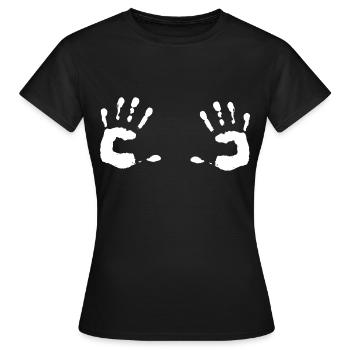 Mains libres - ou non - T-shirt Femme - noir - Devant - AI Model Female 172 dark (172cm)
