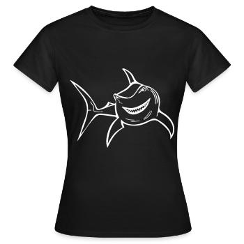 Requin drôle - T-shirt Femme - noir - Devant - AI Model Female 172 dark (172cm)