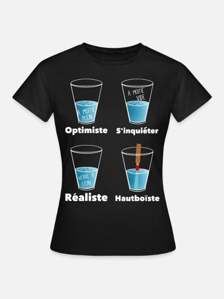 Wasserglas groß_Oboe_fran - Frauen T-Shirt - Schwarz