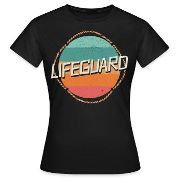 Bouée de sauvetage rétro vintage sauveteur - T-shirt Femme - noir - Devant - AI Model Female 172 dark (172cm)
