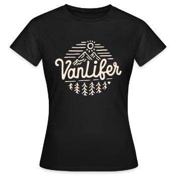 Vanlifer van life - Women's T-Shirt - black - Front - AI Model Female 172 dark (172cm)