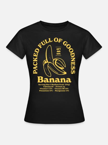 Bananen-Nährwert - Frauen T-Shirt - Schwarz