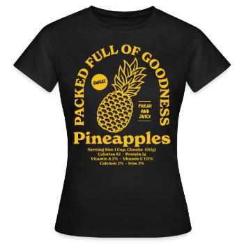 Pineapples Nutritional - Women's T-Shirt - black - Front - AI Model Female 172 dark (172cm)