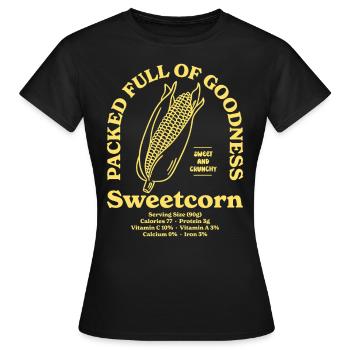 Sweetcorn Nutritional - Women's T-Shirt - black - Front - AI Model Female 172 dark (172cm)