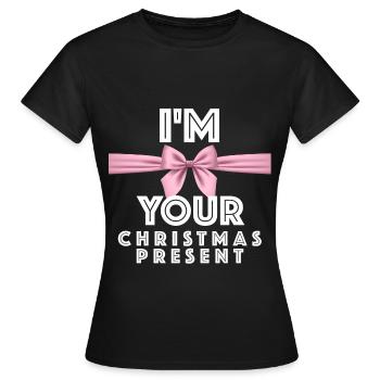 Ich bin dein Weihnachtsgeschenk, Weihnachten - Frauen T-Shirt - Schwarz - Vorne - AI Model Female 172 dark (172cm)