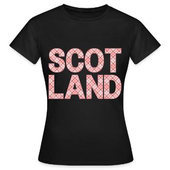 Schottland Tartan Schriftzug Dudelsack Highlands - Frauen T-Shirt - Schwarz - Vorne - AI Model Female 172 dark (172cm)