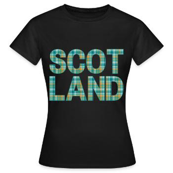 Schottland Tartan Schriftzug Dudelsack Highlands - Frauen T-Shirt - Schwarz - Vorne - AI Model Female 172 dark (172cm)