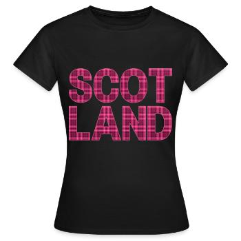 Schottland Tartan Schriftzug Dudelsack Highlands - Frauen T-Shirt - Schwarz - Vorne - AI Model Female 172 dark (172cm)