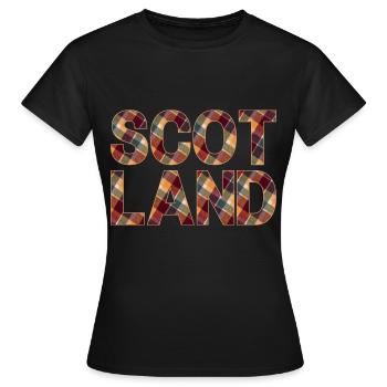Schottland Tartan Schriftzug Dudelsack Highlands - Frauen T-Shirt - Schwarz - Vorne - AI Model Female 172 dark (172cm)