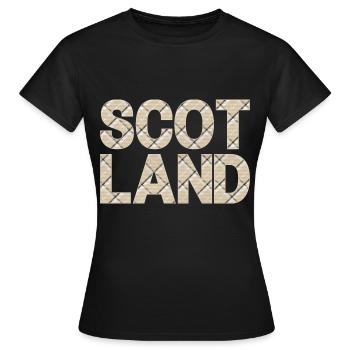 Schottland Tartan Schriftzug Dudelsack Highlands - Frauen T-Shirt - Schwarz - Vorne - AI Model Female 172 dark (172cm)