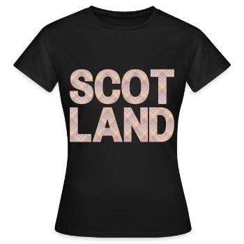 Schottland Tartan Schriftzug Dudelsack Highlands - Frauen T-Shirt - Schwarz - Vorne - AI Model Female 172 dark (172cm)