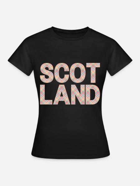 Schottland Tartan Schriftzug Dudelsack Highlands - Frauen T-Shirt - Schwarz