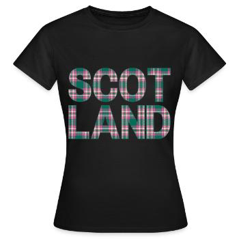Schottland Tartan Schriftzug Dudelsack Highlands - Frauen T-Shirt - Schwarz - Vorne - AI Model Female 172 dark (172cm)