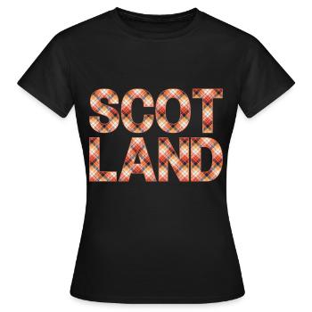 Schottland Tartan Schriftzug Dudelsack Highlands - Frauen T-Shirt - Schwarz - Vorne - AI Model Female 172 dark (172cm)
