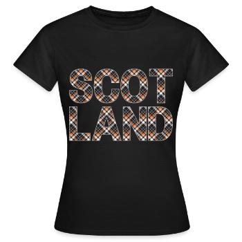 Schottland Tartan Schriftzug Dudelsack Highlands - Frauen T-Shirt - Schwarz - Vorne - AI Model Female 172 dark (172cm)