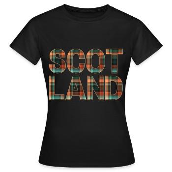 Schottland Tartan Schriftzug Dudelsack Highlands - Frauen T-Shirt - Schwarz - Vorne - AI Model Female 172 dark (172cm)