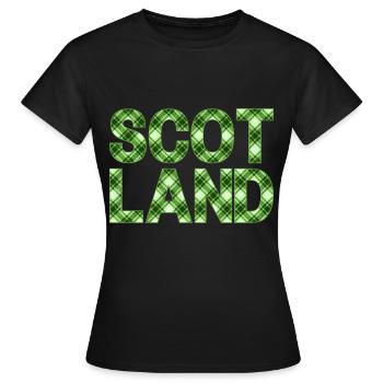 Schottland Tartan Schriftzug Dudelsack Highlands - Frauen T-Shirt - Schwarz - Vorne - AI Model Female 172 dark (172cm)