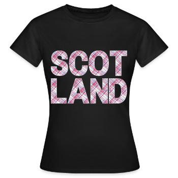 Schottland Tartan Schriftzug Dudelsack Highlands - Frauen T-Shirt - Schwarz - Vorne - AI Model Female 172 dark (172cm)