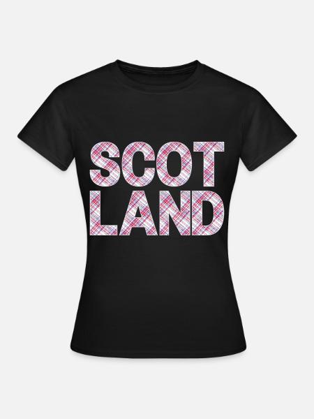 Schottland Tartan Schriftzug Dudelsack Highlands - Frauen T-Shirt - Schwarz
