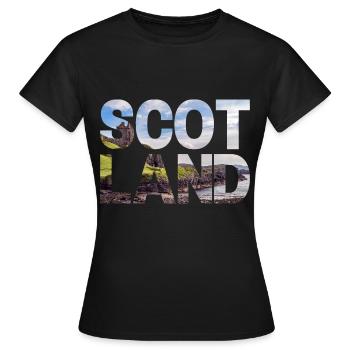 Schottland Tartan Schriftzug Dudelsack Highlands - Frauen T-Shirt - Schwarz - Vorne - AI Model Female 172 dark (172cm)