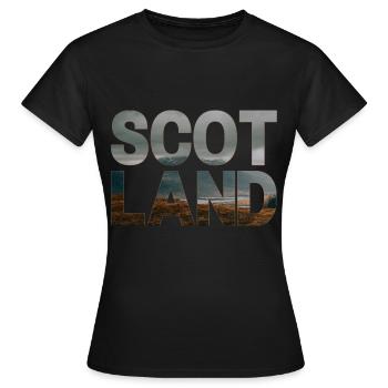 Schottland Tartan Schriftzug Dudelsack Highlands - Frauen T-Shirt - Schwarz - Vorne - AI Model Female 172 dark (172cm)