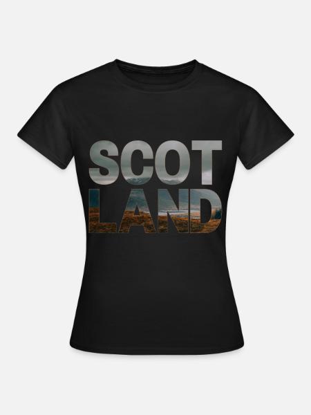 Schottland Tartan Schriftzug Dudelsack Highlands - Frauen T-Shirt - Schwarz