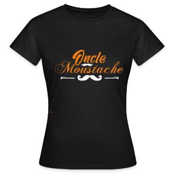 oncle moustache, Idée cadeau d'élégance. - T-shirt Femme - noir - Devant - AI Model Female 172 dark (172cm)