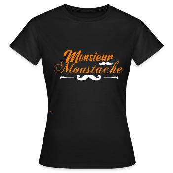 Collection de moustaches, Idée cadeau d'élégance. - T-shirt Femme - noir - Devant - AI Model Female 172 dark (172cm)