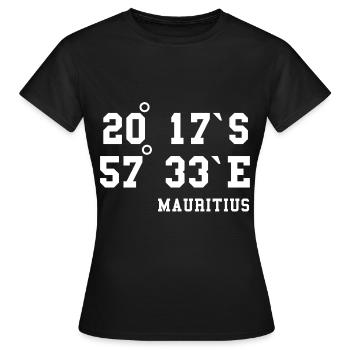 L’île Maurice coordonne l’idée de design de vacances - T-shirt Femme - noir - Devant - AI Model Female 172 dark (172cm)