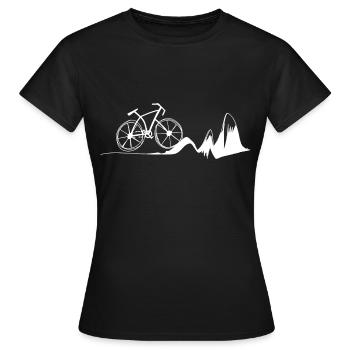 Mountain biking mountains gift design cycling - Women's T-Shirt - black - Front - AI Model Female 172 dark (172cm)